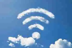 clouds with wireless symbol